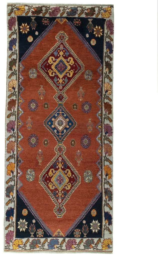 Shiraz Tappeto 130x290 Rosso (Iran) Annodato A Mano