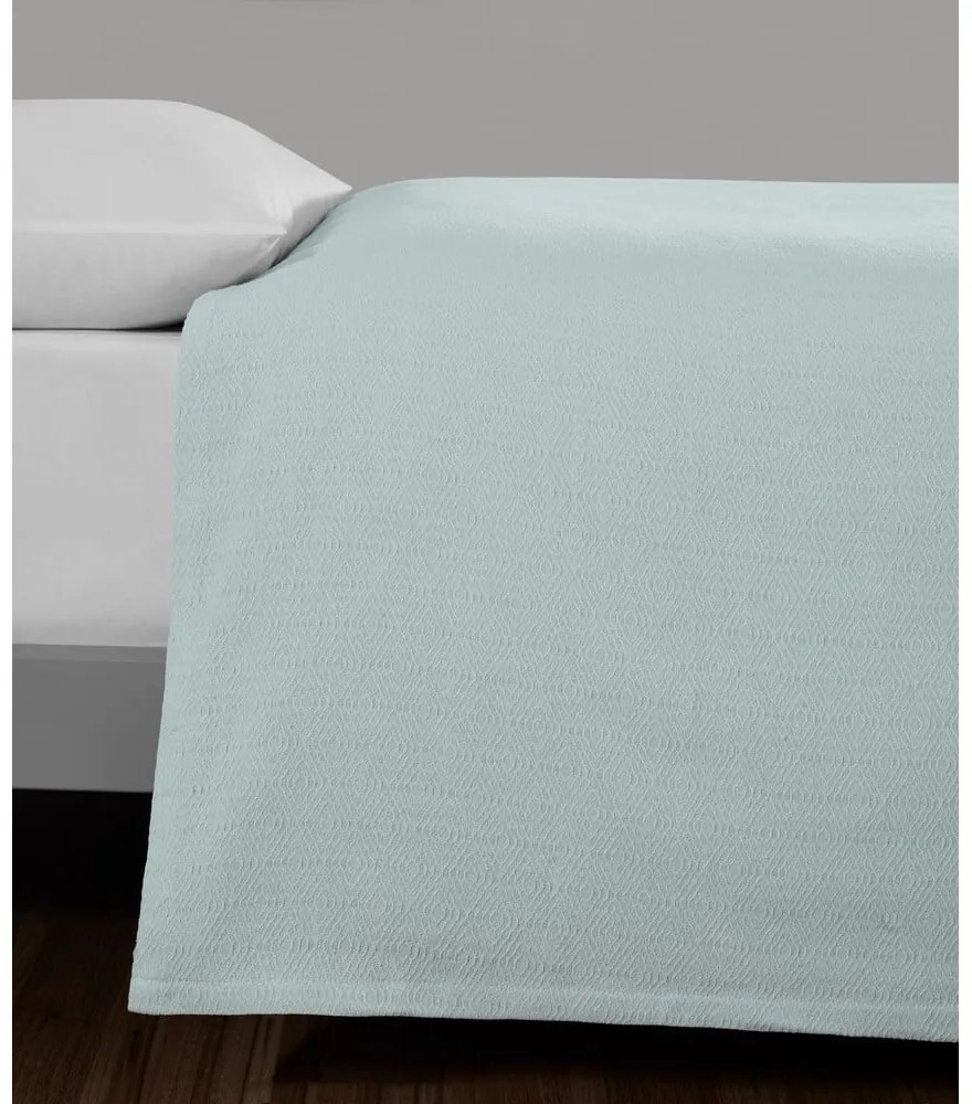 Copriletto in cotone color menta per letto matrimoniale 200x230 cm Serenity - Mijolnir
