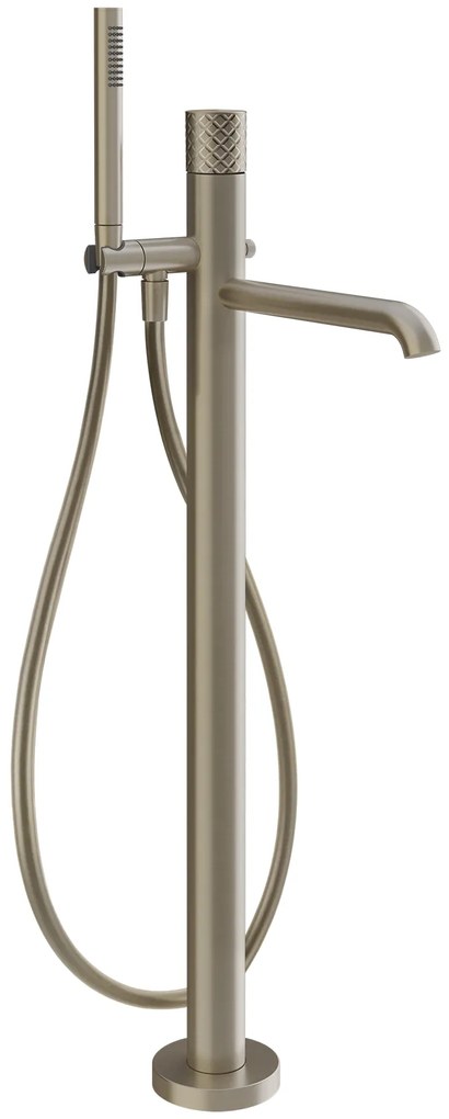 Parte Esterna Miscelatore Vasca Da Terra Con Deviatore Automatico e doccetta brushed brass intreccio 70128 Gessi