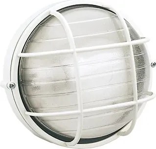 Lampada Plafoniera Tonda Grande con Gabbia Colore Bianco per Esterno Linea Industriale Sovil...
