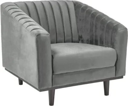 Poltrona Asprey in velluto 1 grigio - H78 cm