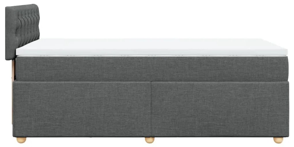 Giroletto a molle con materasso grigio scuro 90x200 cm tessuto