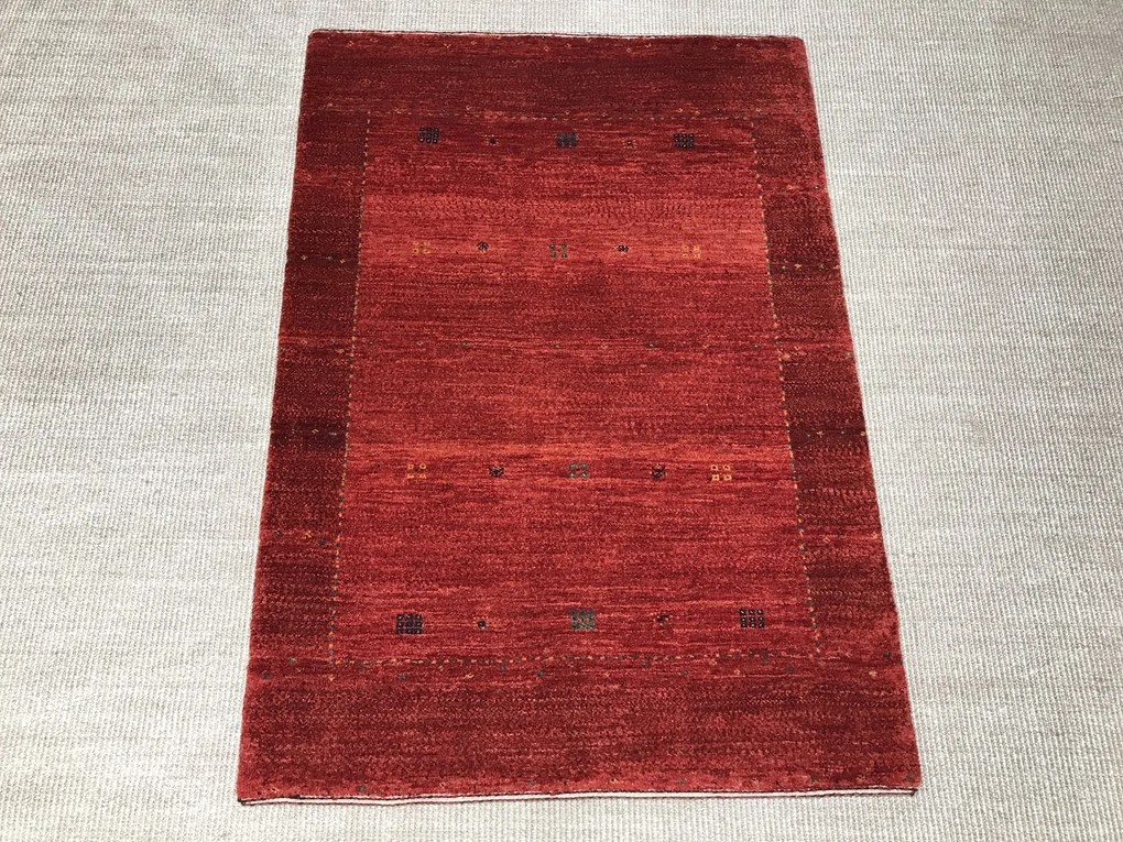 Loribaft Tappeto 90x120 Rosso (Iran) Annodato A Mano
