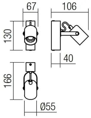 Redo 01-2415 - Applique TAFFI 1xE27/42W/230V nero/faggio
