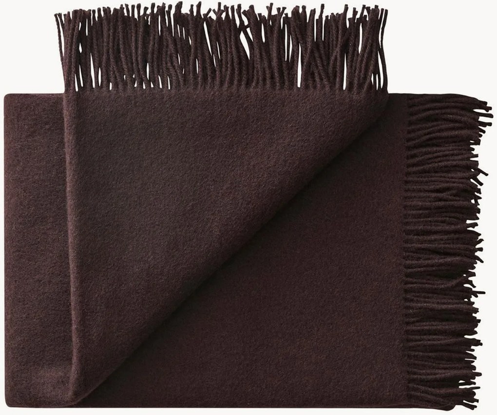 Coperta in lana di agnello con frange Season