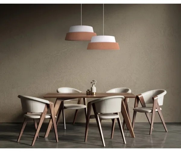 Duolla - Lampadario a sospensione con filo GALAXY 1xE27/15W/230V diametro 50 cm marrone/bianco