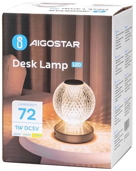 Aigostar-LED Lampada ricaricabile dimmerabile LED/1W/5V 2700/4000/6500K 1800mAh 13,5cm