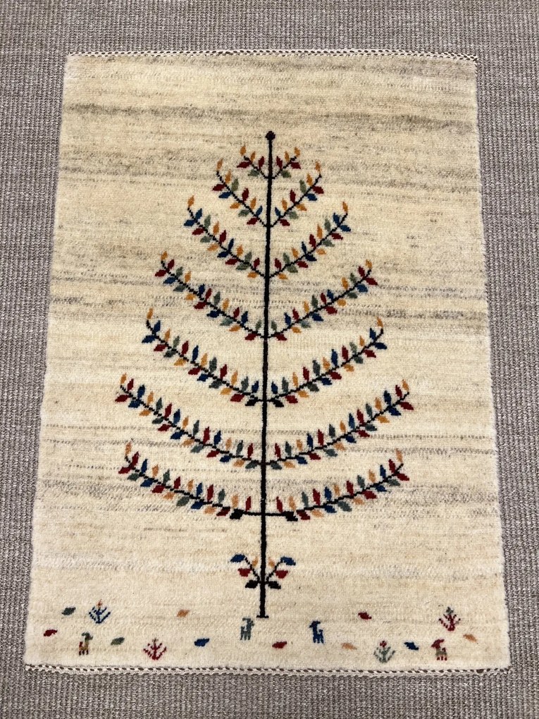 Loribaft Tappeto 90x70 Beige (Iran) Annodato A Mano