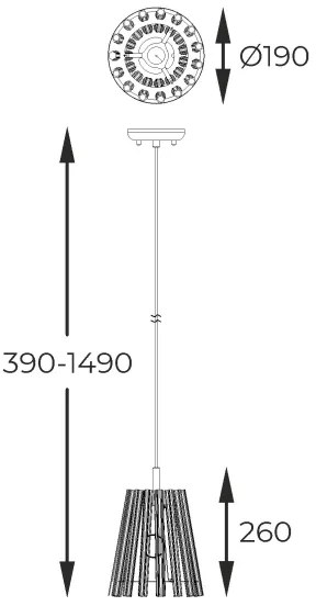 Zuma Line P0547-01H-F9AC - Lampadario a sospensione con filo BACH 1xE14/40W/230V oro