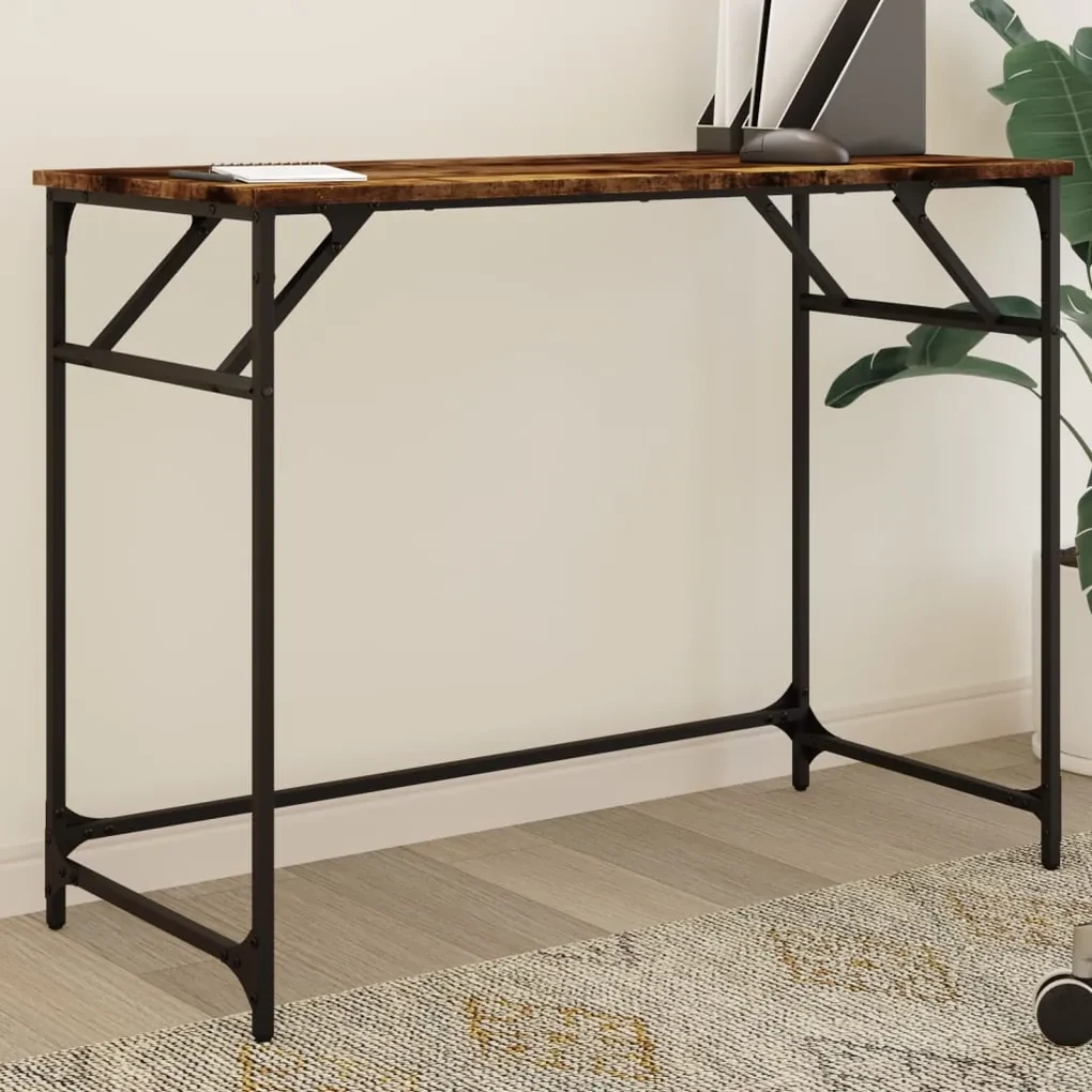 Scrivania fumo 100x45x76cm legno e acciaio verniciato a polvere
