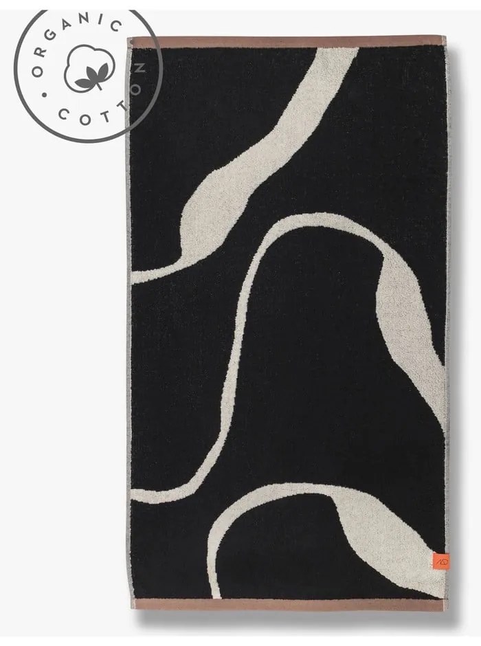 Asciugamani bianchi e neri in set da 2 pezzi in cotone biologico 50x90 cm Nova Arte - Mette Ditmer Denmark