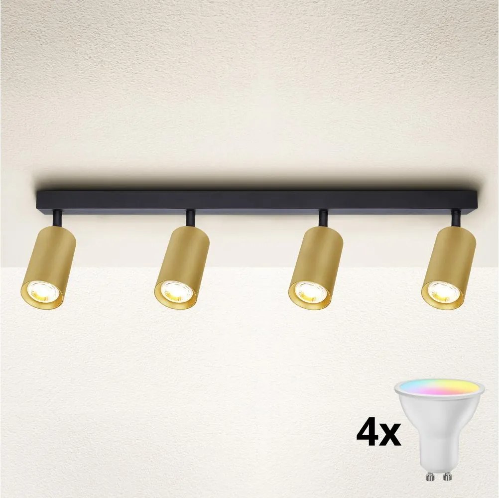 Brilagi - LED RGBW Faretto dimmerabile SELE GOLDEN 4xGU10/6W/230V nero/oro