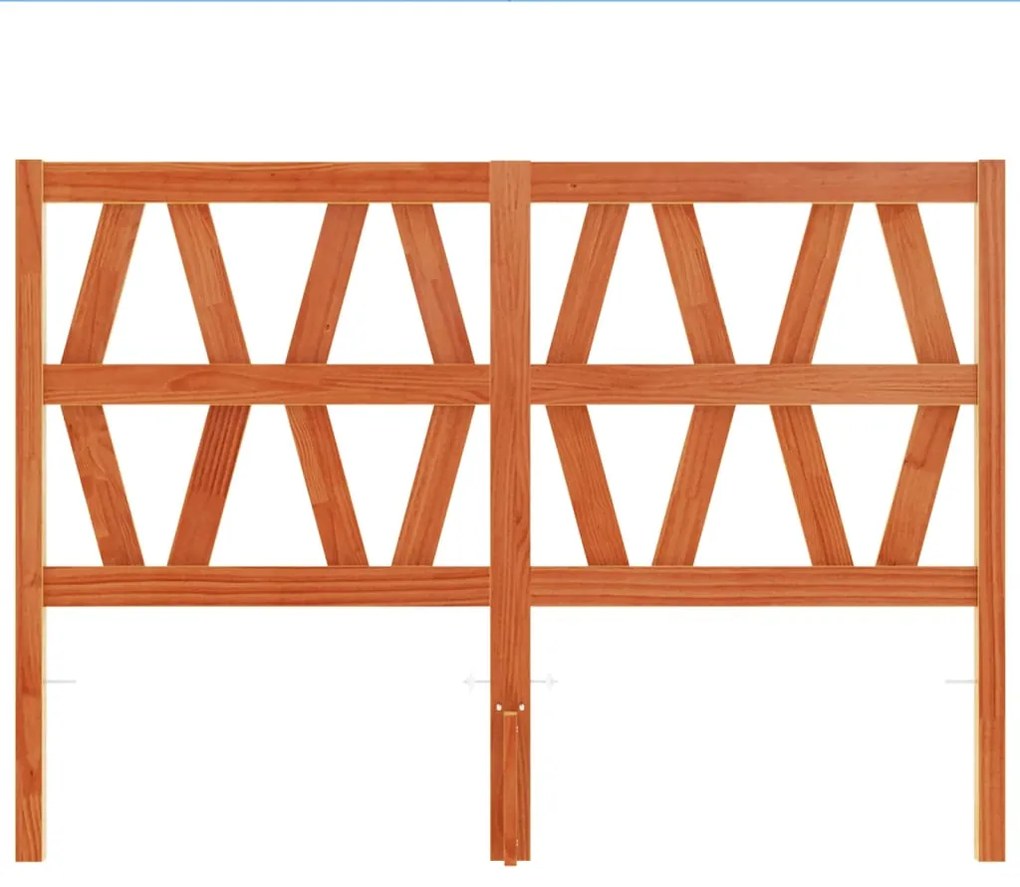 Testiera marrone cera 135 cm in legno massello di pino