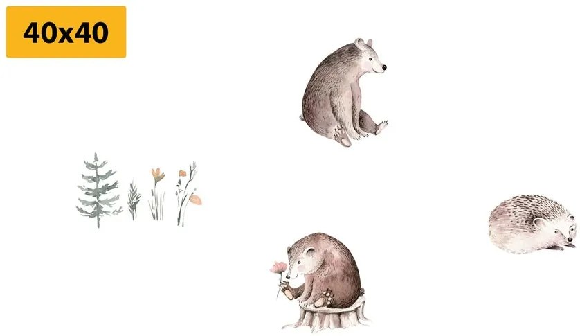 Set di quadri – Animali del bosco in stile minimalista
