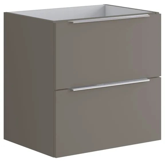 Mobile da bagno sotto lavabo Brera laccato opaco grigio londra L 59.5 x H 60 x P 45.5 cm 2 cassetti, lavabo non incluso