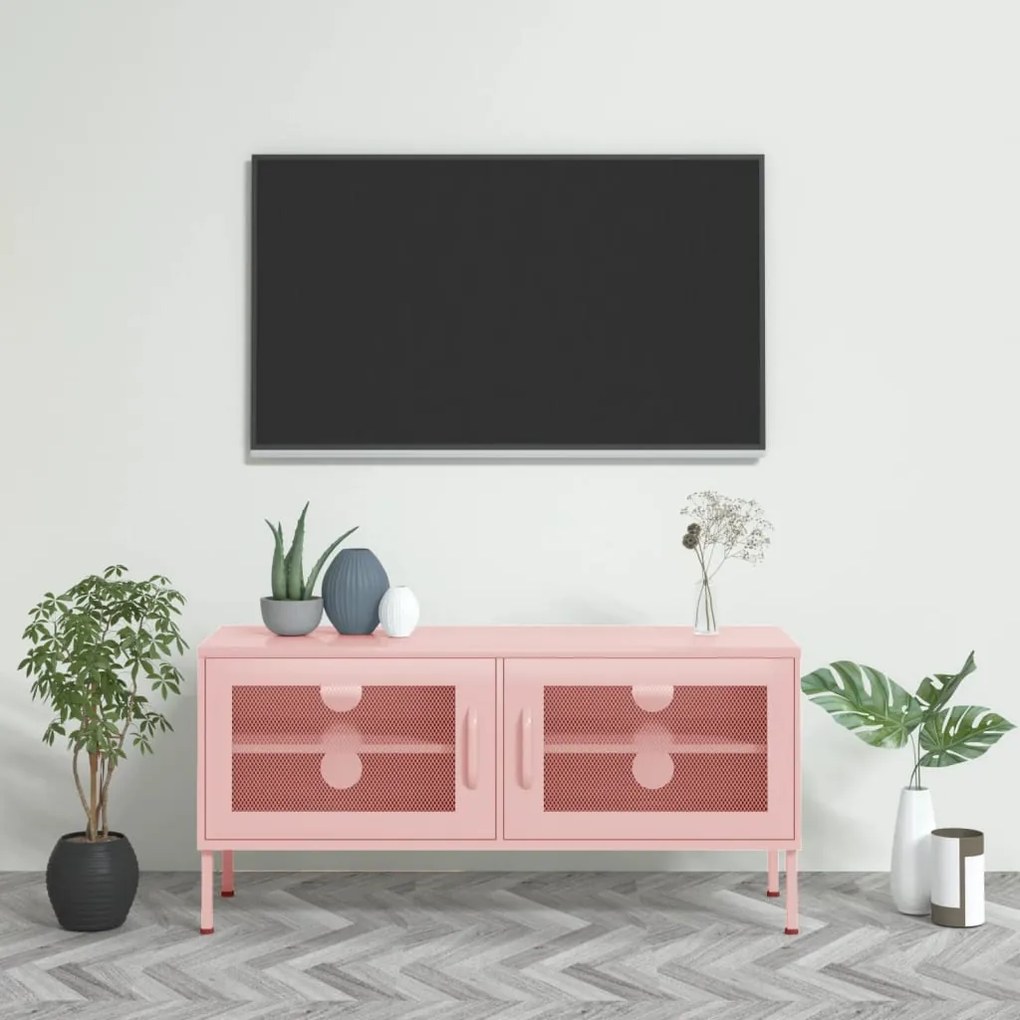 Mobile Tv Rosa 105x35x50 Cm İn Acciaio /