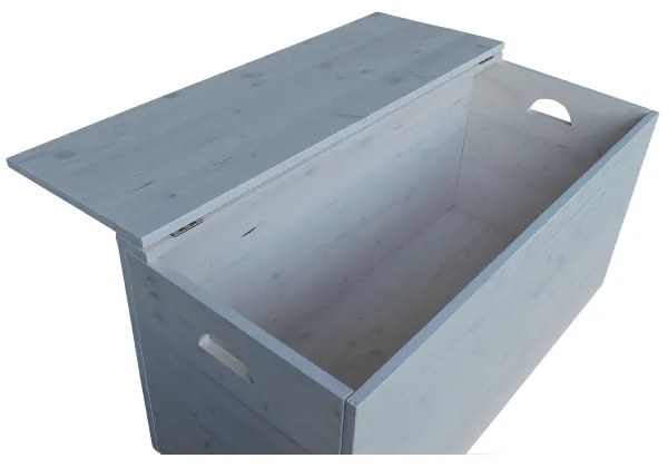 Cassapanca pouf contenitore in legno massello SHABBY CHIC cm 98
