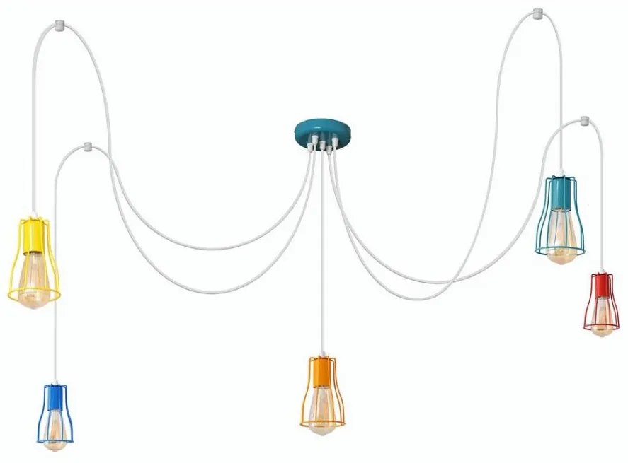 Lampadario a sospensione con filo TUBE 5xE27/20W/230V ragno