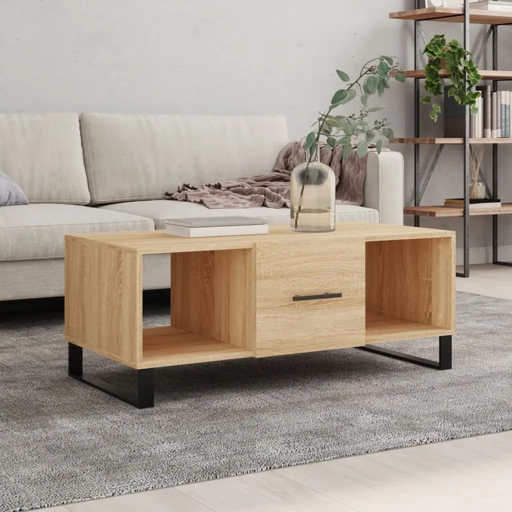 Tavolino Da Salotto Rovere Sonoma 102x50x40cm Legno Multistrato /