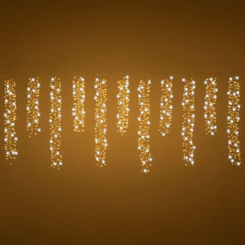 Tenda luminosa natalizia 2000 lampadine led bianco caldo H 75 x L 300 cm