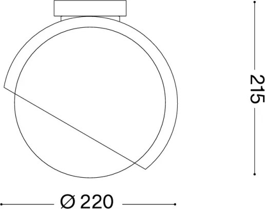 Ideal Lux - Plafoniera BLOOM 1xE27/42W/230V Ø 22 cm nero