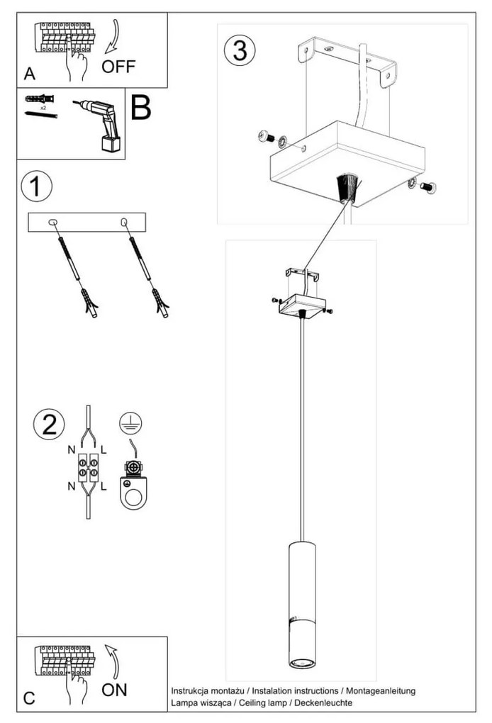 Lampada a Sospensione GU10 in Acciaio LOOPEZ 1