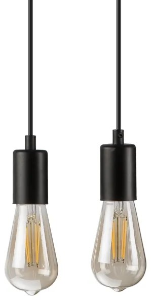 Lampadario a sospensione con filo CORTINA 2xE27/15W/230V + 2xG9/5W/230V nero/quercia