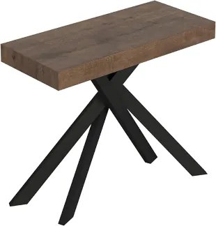 Consolle allungabile Libo - Noce gambe antracite 90x40/300 cm