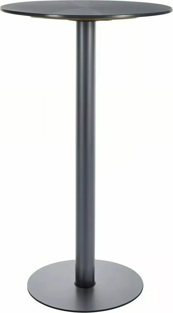 Tavolo bar BT007 in ceramica nera e struttura in metallo nero opaco – Ø60x105 cm