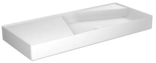 Antonio Lupi Design Simplo108 Lavabo Rettangolare Bacino Asimmetrico 108x47 Cm H 11 In Flumood Bianco