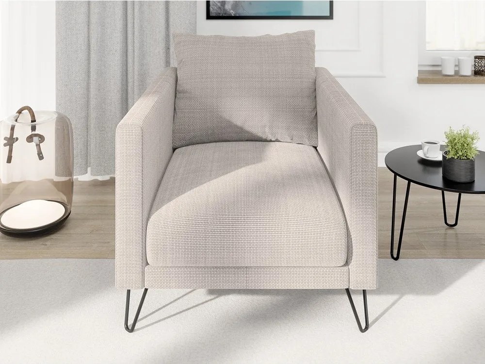 Poltrona marrone chiaro con rivestimento in ciniglia Freya – Ropez