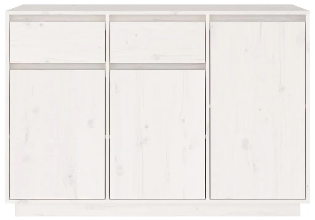 Credenza bianca 110x34x75 cm in legno massello di pino