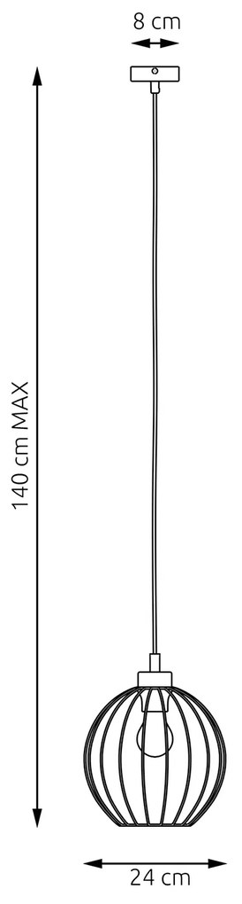 Sospensione Minimal Industrial Hathor 1 Luce Nera