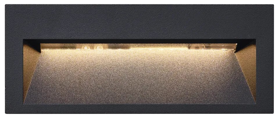 Applique da parete ad incasso moderna nera 16cm incl. LED IP65 - Mert