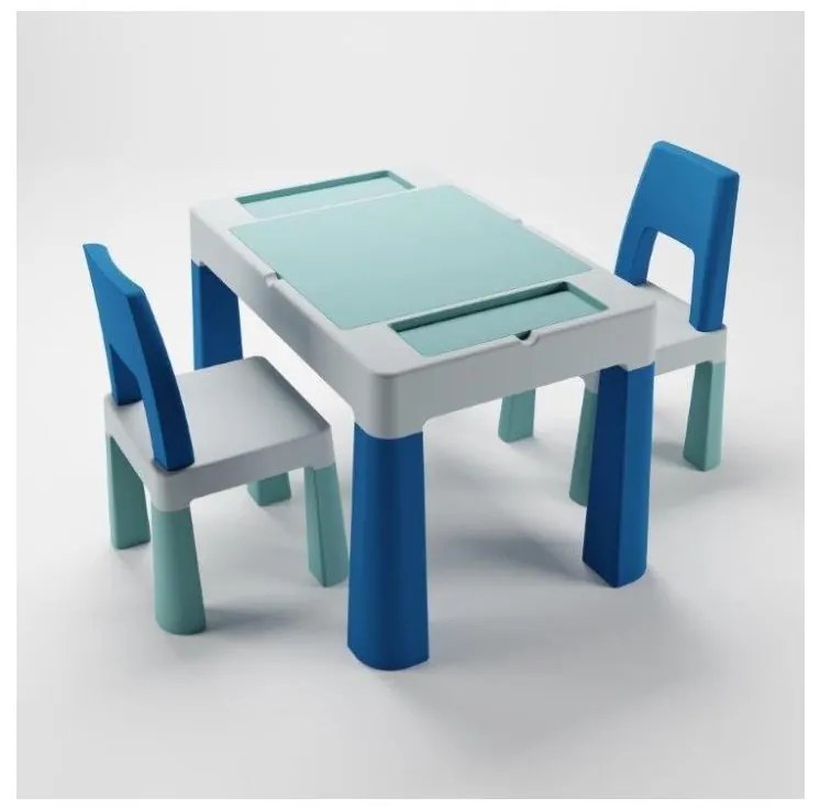 TEGA BABY - Set tavolo e sedie per bambini, turchese/blu/bianco
