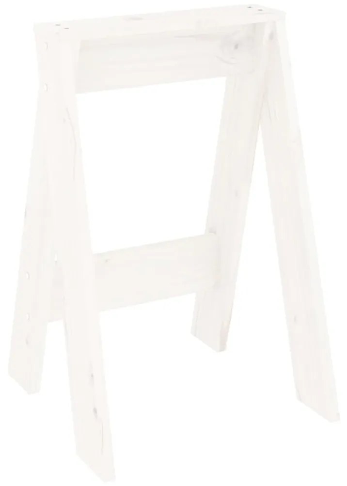 Sgabelli 2 pz bianchi 40x40x60 cm in legno massello di pino