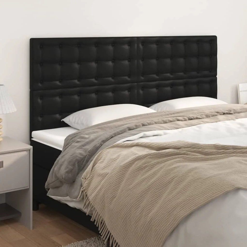 Testiera 4 Pz Nero 90x5x78/88 Cm İn Similpelle /