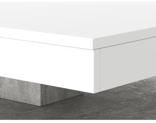 Tavolino da salotto TIMO bianco/grigio effetto cemento