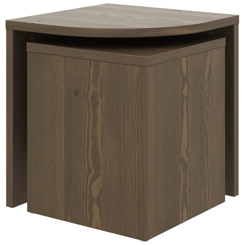 Set di tavolini da salotto in marrone scuro in pino massiccio 2 pz Combine – Karup Design