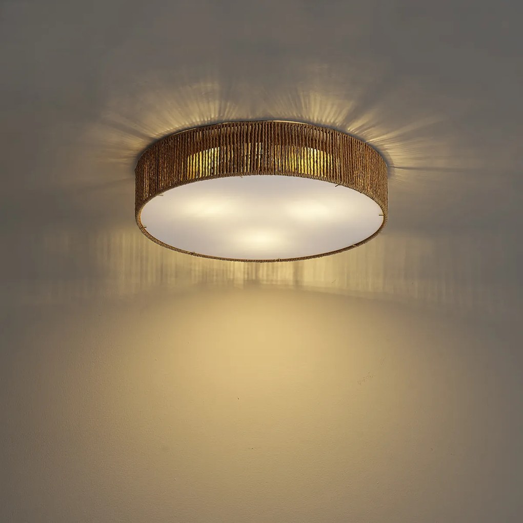 Plafoniera Japandi naturale con paralume 46cm 3 luci - Luz
