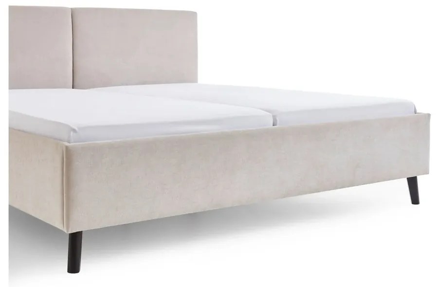 Letto matrimoniale imbottito beige con rete inclusa 160x200 cm Piano – Meise Möbel