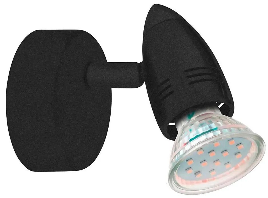 Eglo 780443 - Luce Spot da parete a LED SABADELL 1xGU10/2,8W/230V 3000K nero