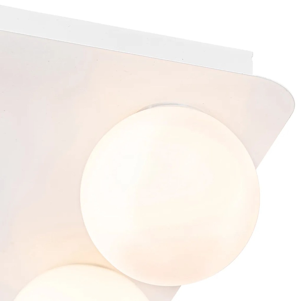 Plafoniera da bagno moderna bianca quadrata 4 luci - Cederic