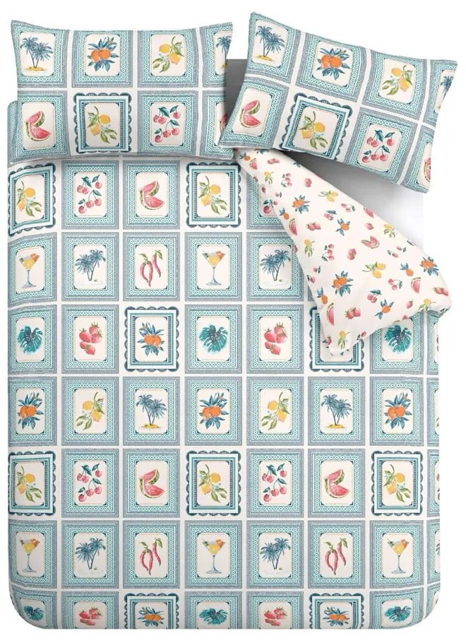 Biancheria da letto blu per letto singolo 135x200 cm Riviera Tiles – Catherine Lansfield