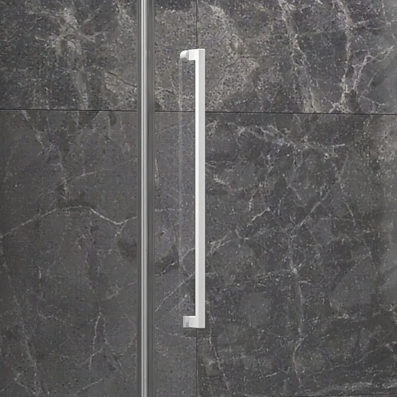 Kamalu - Box doccia 90x120 colore bianco porta battente laterale fisso 90cm | KT5000B