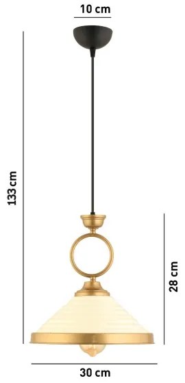 Lampadario a sospensione MONZA 1xE27/40W/230V Ø 30 cm crema/bronzo