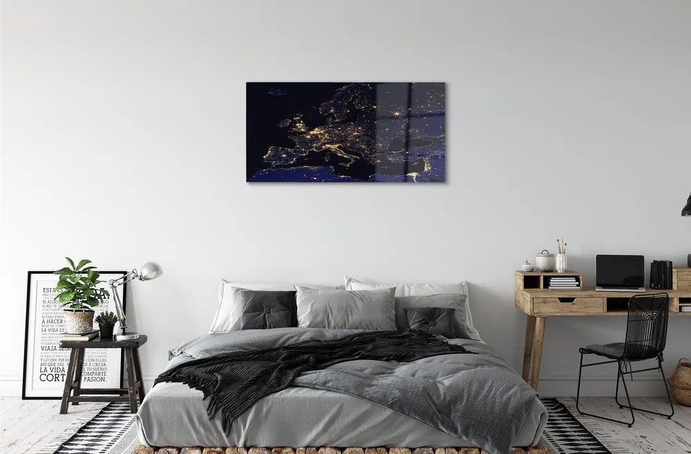 Quadro vetro Luci della mappa del cielo 100x50 cm