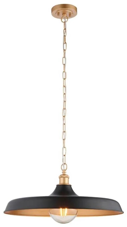 Endon 99998 - Lampadario con catena SABIAN 1xE27/10W/230V nero/oro