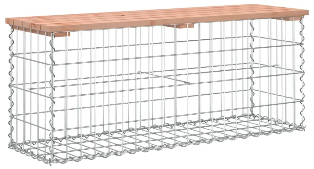 Panca giardino design gabbione 103x31,5x42 cm massello douglas