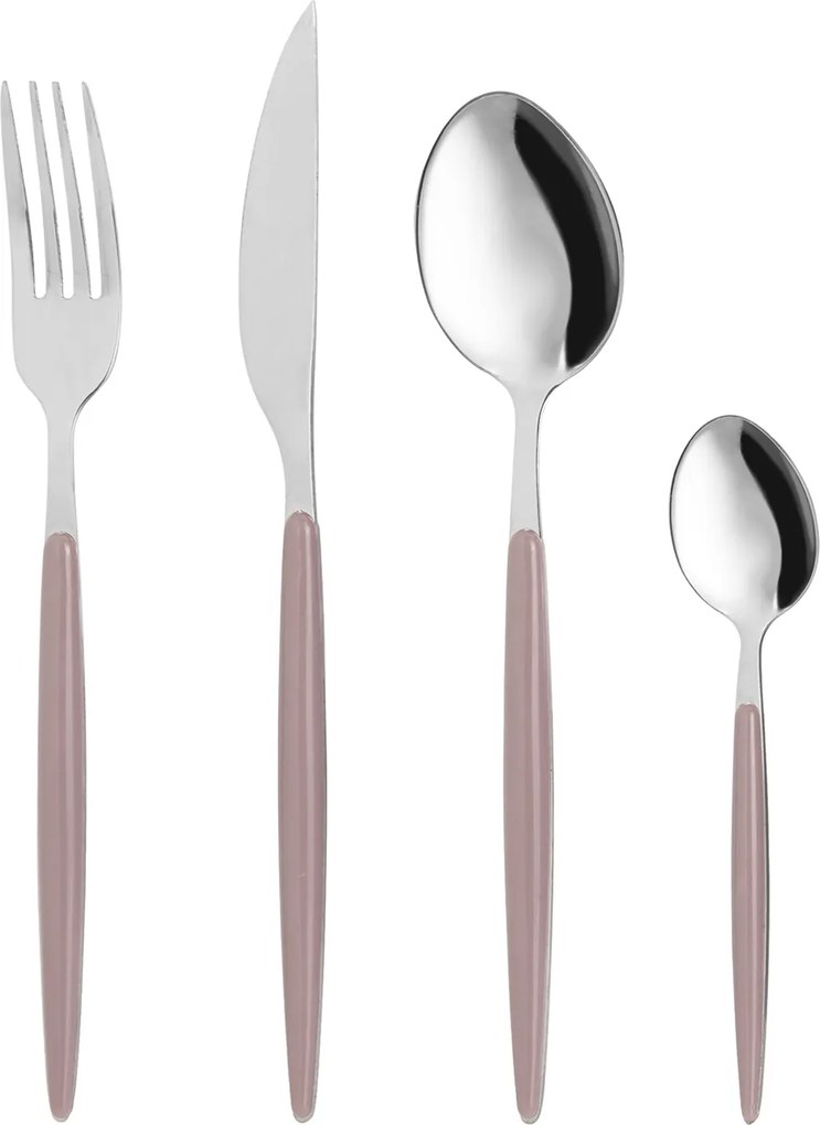 Set 16 posate Petali manico taupe